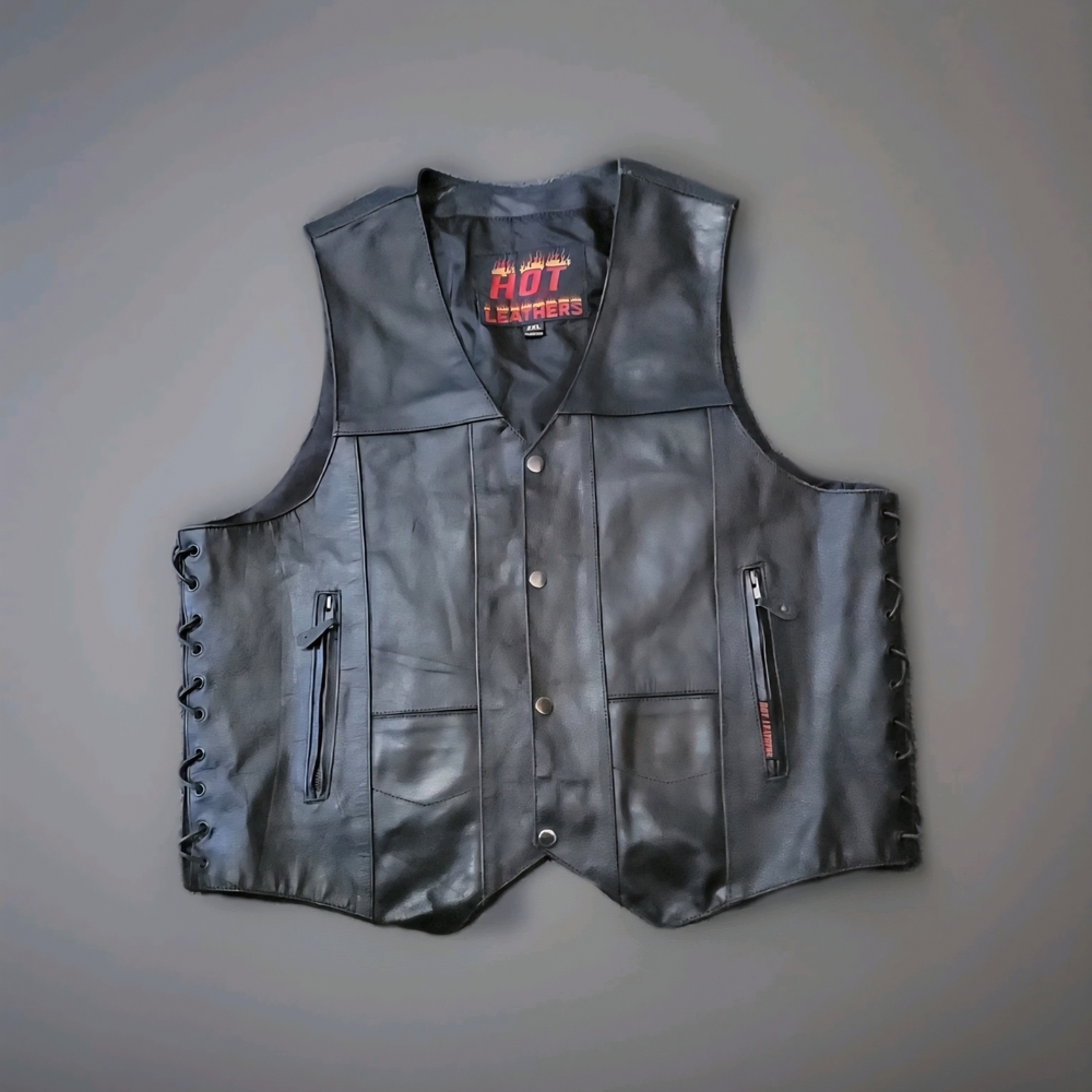 Hot Leathers Men's Black Biker Vest